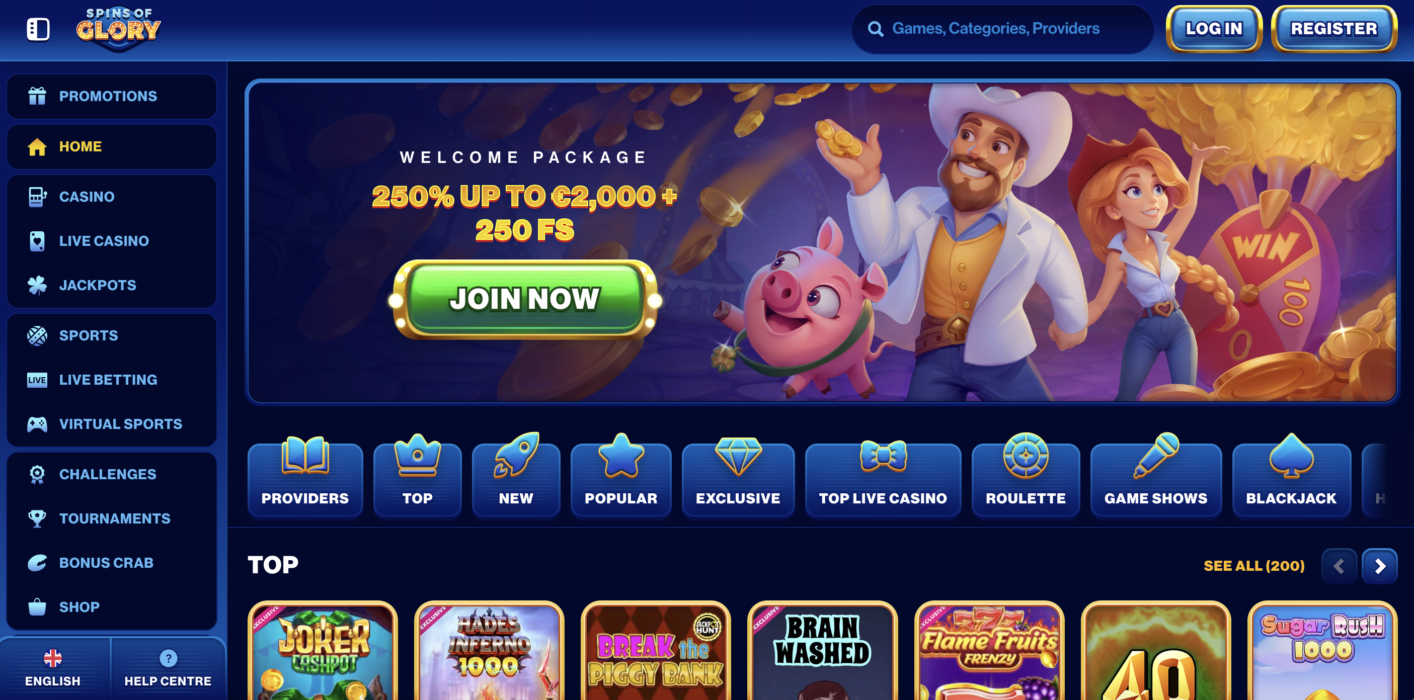 SpinsOfGlory Casino Review: 250% Bonus, Diverse Games & 24/7 Support