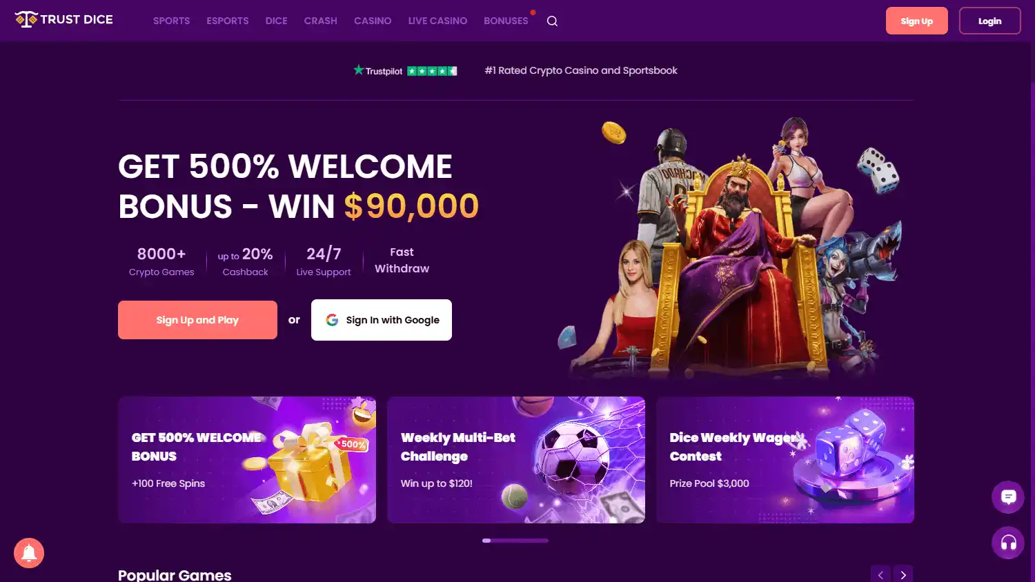 TrustDice Casino Review 2025: Get 500% No Deposit Bonus & Massive Deposit Offers