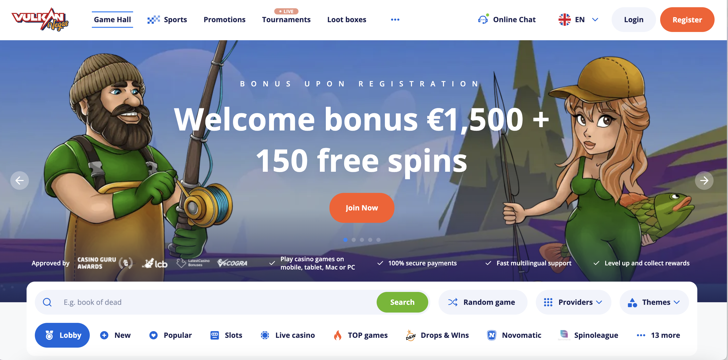 VulkanVegas Casino Review: €1500 Welcome Bonus, 7000+ Games & 24/7 Support